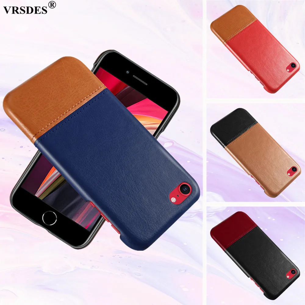 Роскошный деловой чехол для iPhone SE 2 2020 6 + 7 8 из искусственной кожи Жесткий Чехол 6S