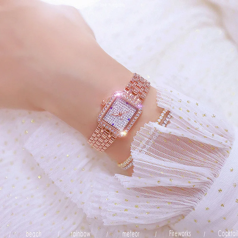 Роскошные женские модельные часы квадратные модные серебряные роскошные