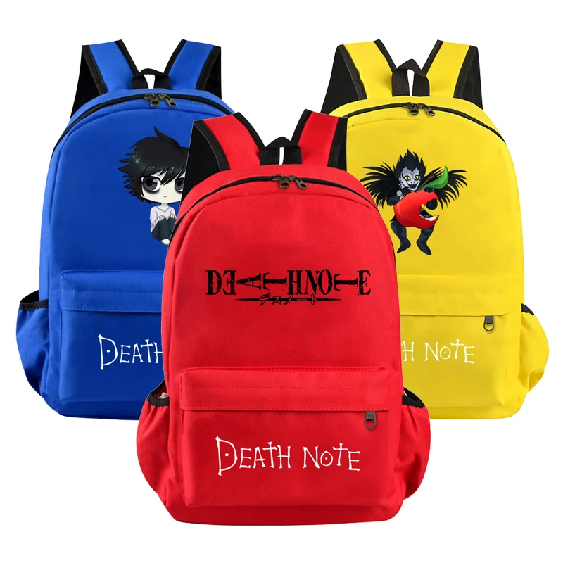 

Death Note Bags Anime Print Canvas Backpack for Boys Girls Student Bookbag Travel Waterproof Teenager Men Women Rucksack