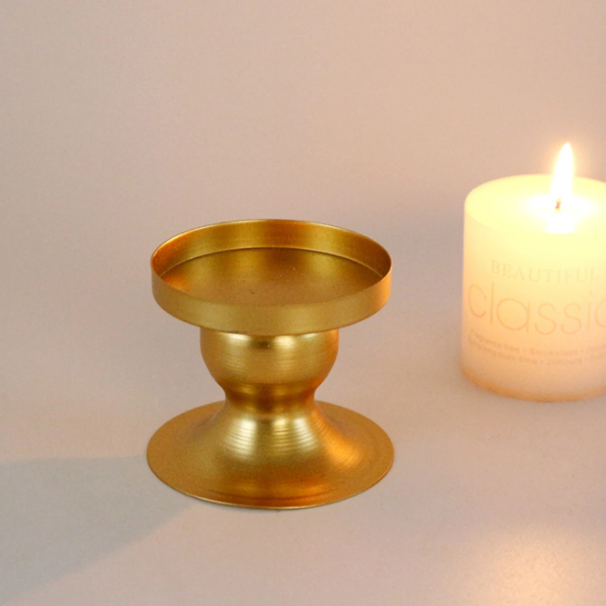 

Faroot Creative Geometric Candlestick, Metal Candle Holder for Study Living Room Bedroom