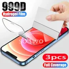 Гидрогелевая пленка с полным покрытием для iphone 12, 13, 11 Pro, X, XR, XS MAX, Защитная пленка для экрана iphone 7, 6, 6s, 8 Plus, 11, защитная пленка, 3 шт.