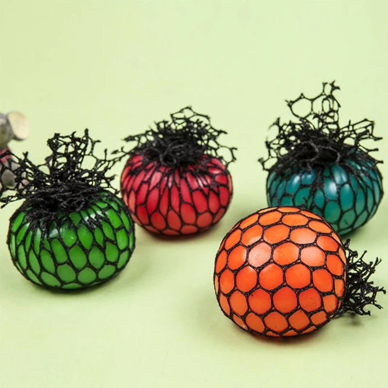 

N7ME Squishy Ball with Mesh Playhouse Kits Toy Sensory Toy Pressure Relief Grape Toy