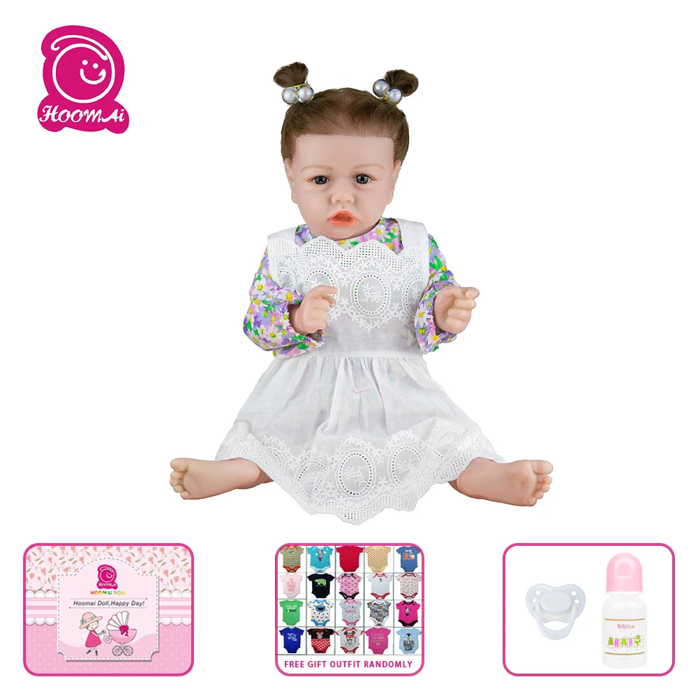 

Hoomai 58CM Reborn Baby Dolls Silicone Soft Body Fashion Boneca Reborn For Kids Christmas Gift Best Playmates