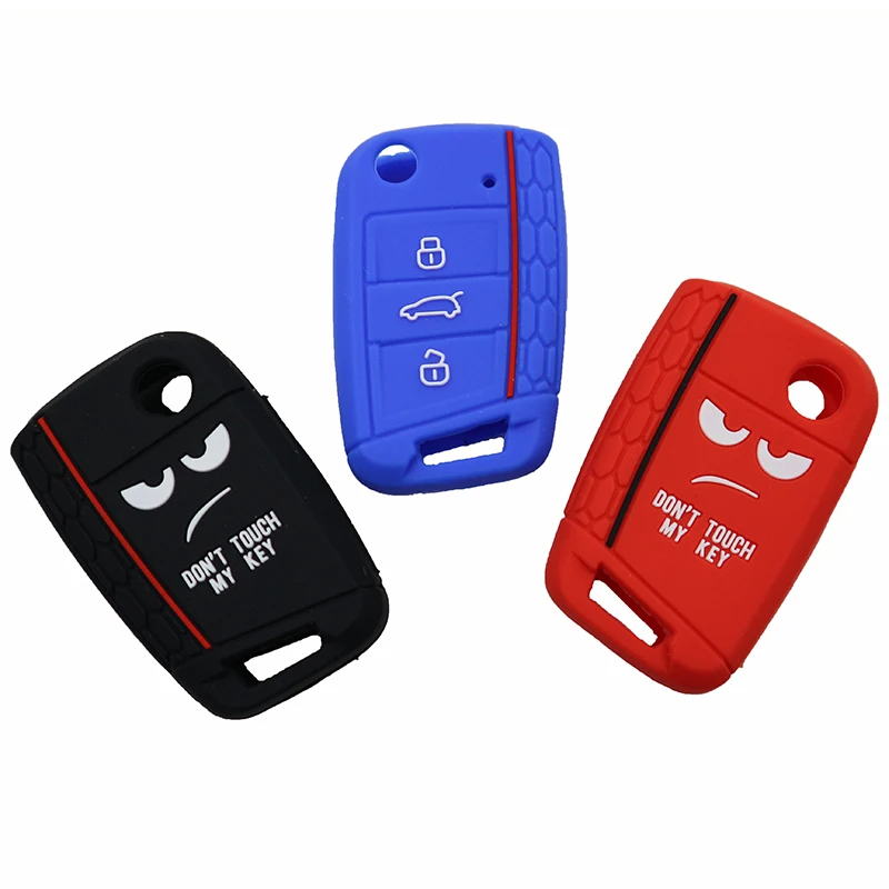 Dont Touch My Key 3 кнопки чехол для ключа автомобиля для VW Golf 7 MK7 Seat Leon 3 Ibiza 4 5 Toledo 4 Arona Ateca Skoda Octavia
