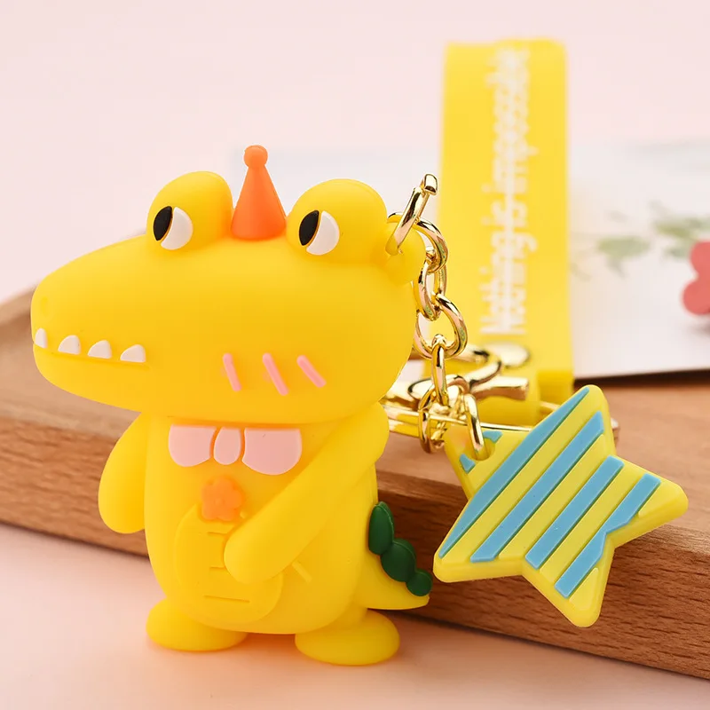 

Fashion Cute Creative Personality Cartoon Gutta Percha Crocodile Key Chain PVC Doll Pendant Couple Bag Hanging Gift KeyChain