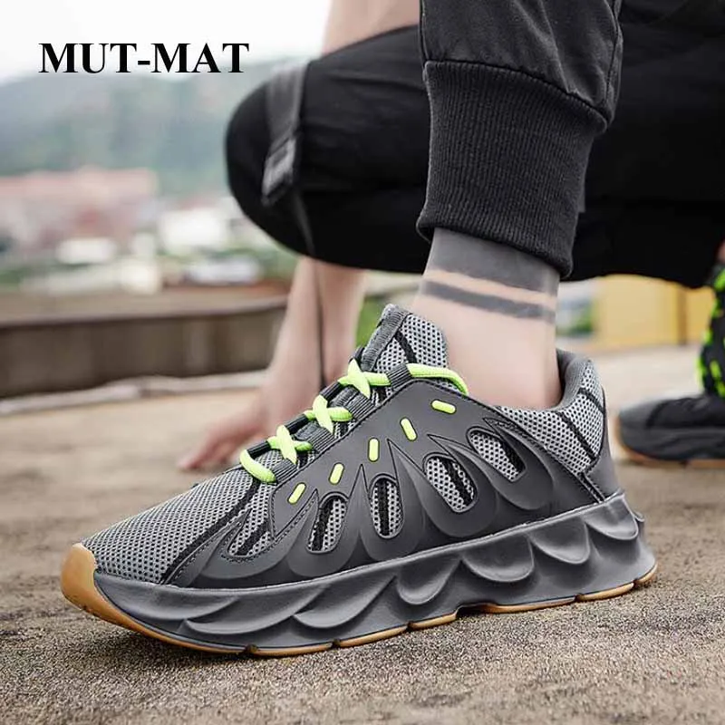 Youth Men's Sports Shoes Personality Thick Bottom Breathable Old Dad Leather Stitching Running Sneakers Man Footwear | Обувь