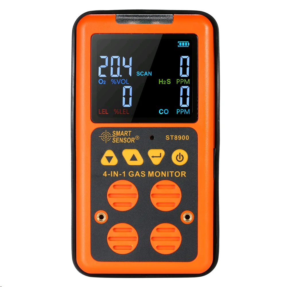 4 в 1 цифровой ЖК детектор газа O2 H2S CO LEL монитор газовый анализатор качества
