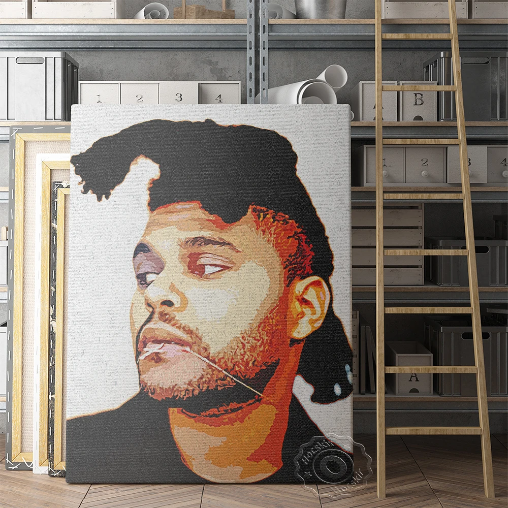 

Canada Singer The Weeknd Poster, Music Star Wall Picture, Handsome Man Portrait Prints, Hip Hop Pop Star Fans Collection Gift