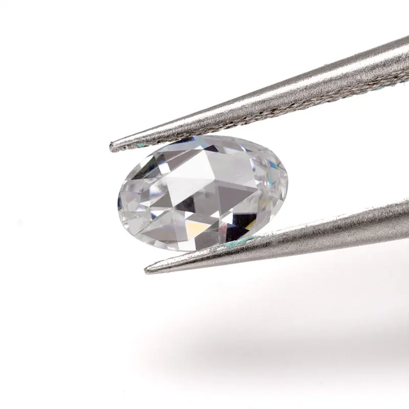 

12x10mm oval shape D VVS1 rose cut special style loose moissanite kolczyki