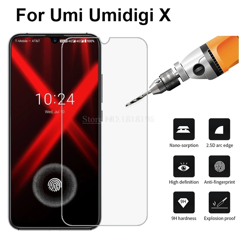 Закаленное стекло для Umidigi X защита экрана 9H 2.5D Взрывозащищенная защитная пленка