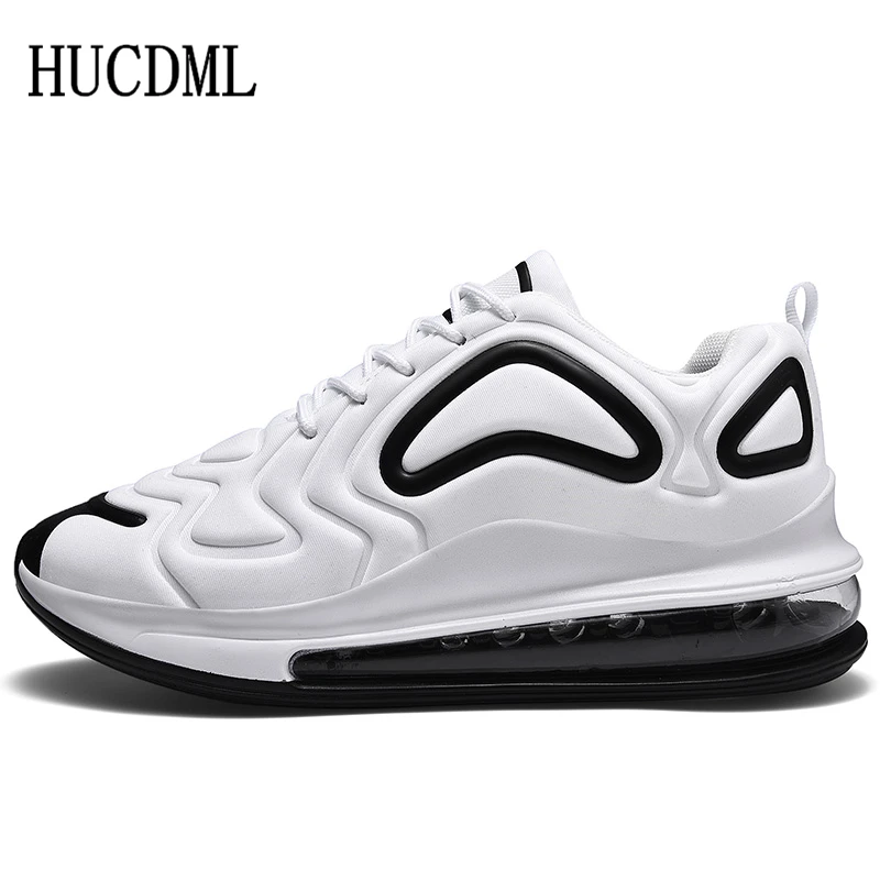 Белый HUCDML/; классическая мужская обувь; дышащая удобная повседневная мужская обувь на шнуровке; кроссовки с воздушной подушкой; большие размеры 39-47 - Цвет: Белый