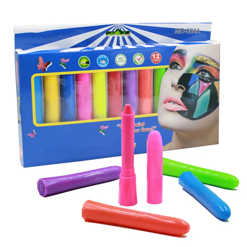 Хэллоуин лицо одеваются мелки краски набор моющиеся Twistable КОМПЛЕКТ Макияж Маркер