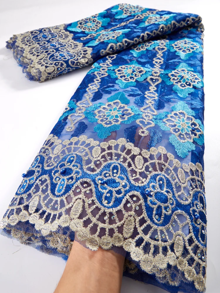 

Африканская кружевная ткань 2021, высокое качество, французское Тюлевое Сетчатое кружево, вышивка эритров 2,5 ярдов для свадебной вечеринки, шитье TY107