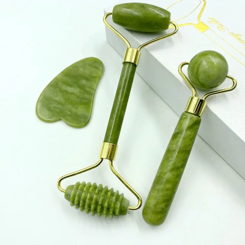 

Нефритовый ролик-массажер Gua Sha, Нефритовая каменная доска для ухода за лицом, устройство для красоты и здоровья, инструменты для ухода за ко...