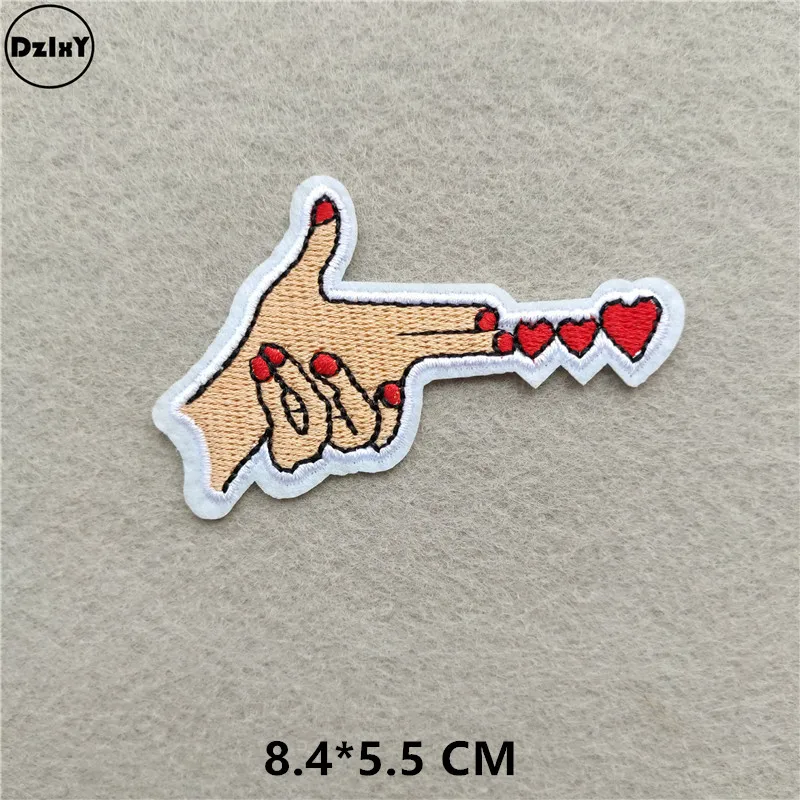 1-PCS-H-294 46 различных стилей на выбор) красные губы нашивки для одежды вышитые аппликации железные значки полосы наклейки на одежду - Цвет: 1-PCS-H-294
