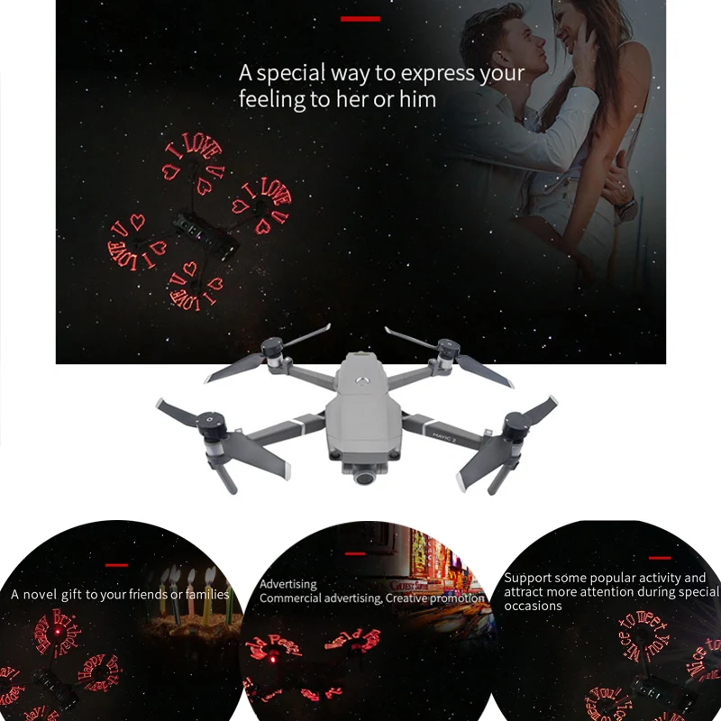 Программируемый светодиодный Пропеллер для дрона DJI Mavic 2 Pro/Zoom малошумный