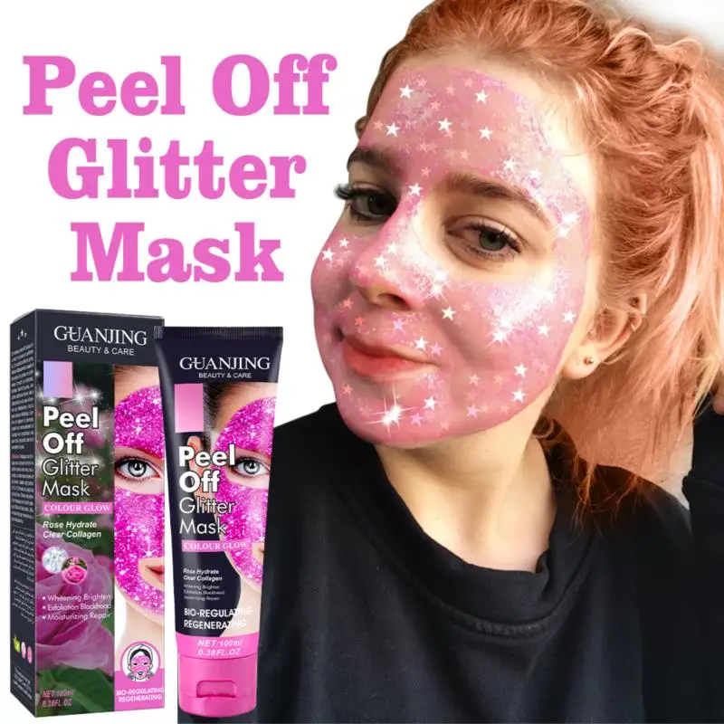 

Moisturizing Peel Off Face Mask Shrink Pores Brightening Skin Tone Tearing Glitter Shining Star Bublle Facail Mask Deep Cleaning