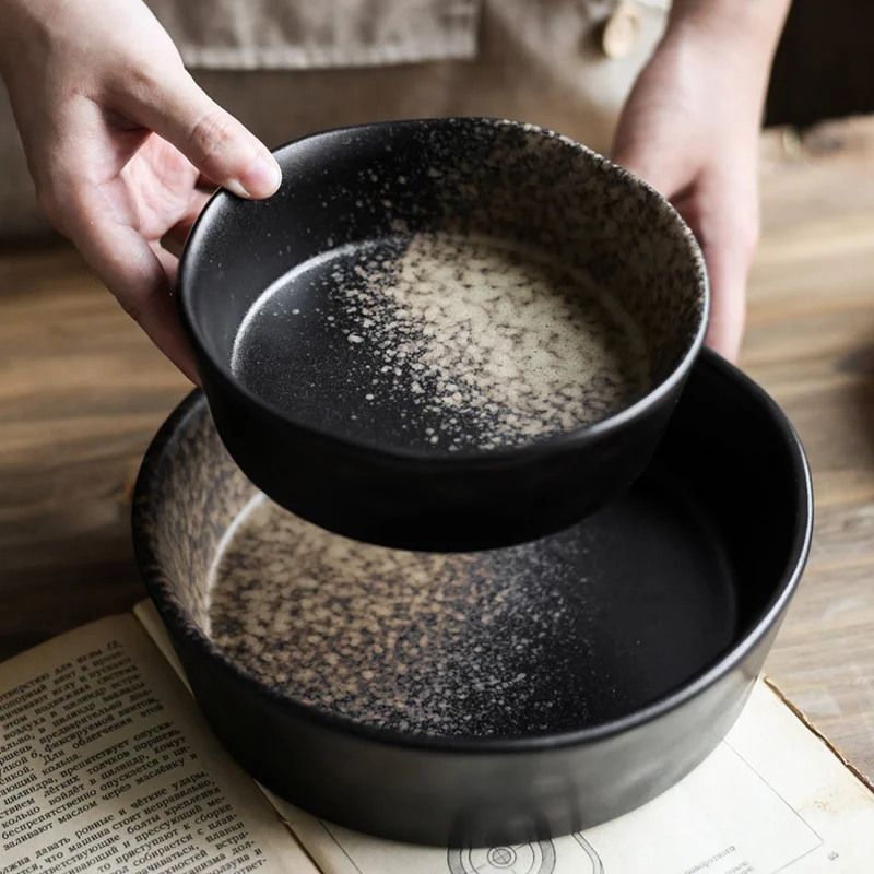 

Creative Ceramic Bowl Special-shaped Bowl Soup Bowl Large Fruit Bowl Salad Bowl Western Food Bowl Vegetable Bowl Large Bowl