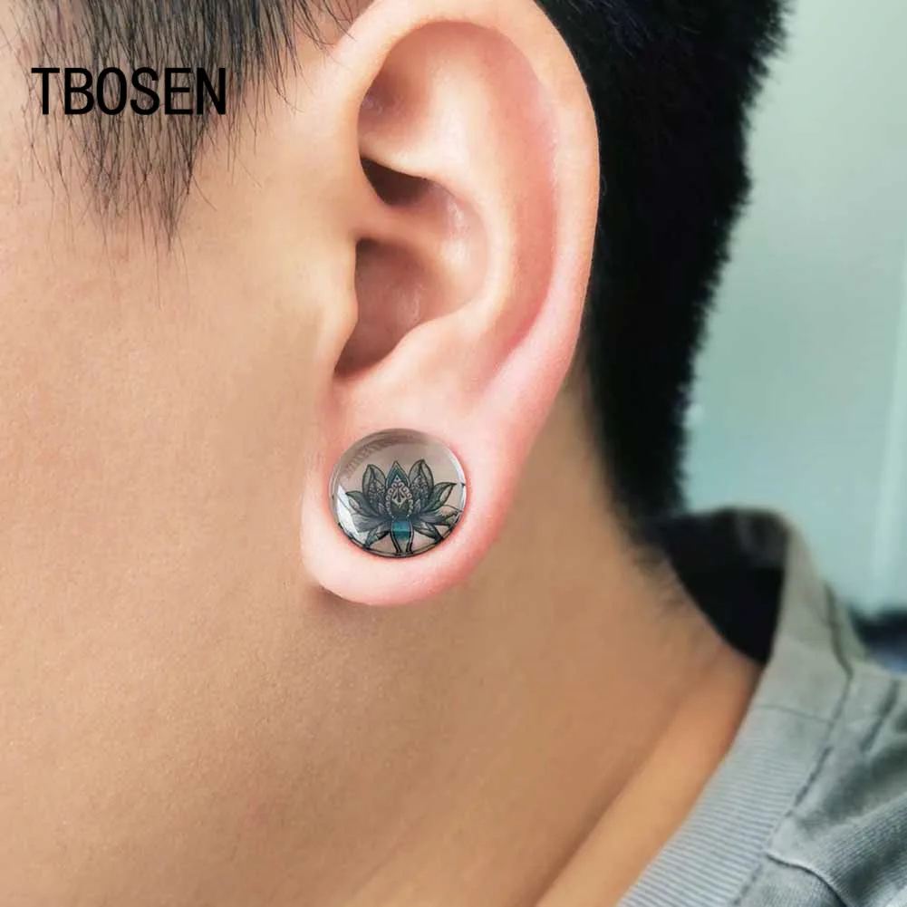 

Acylic Transparent Piercing Ear Plugs Hot Sell Beauty Lotus Logo Body Jewellry Fashion Gift For Man Women Sell In Pair