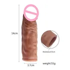 Многоразовые презервативы увеличения пениса мужские Силиконовое кольцо пенис рукав удлинитель задержка задержки эякуляции интимные товары для мужчин насадка на пенис
