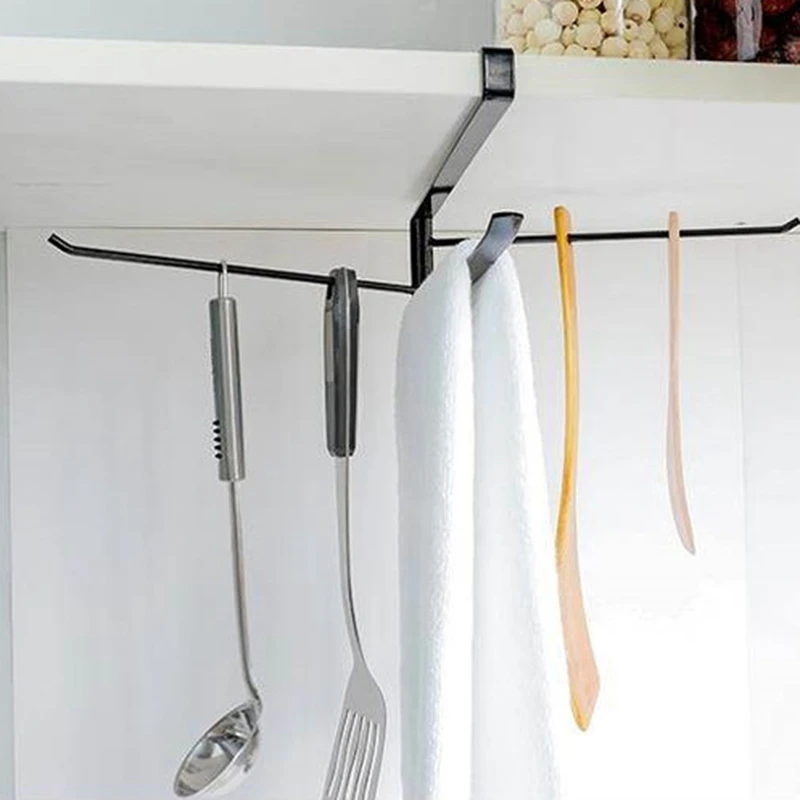 

Punch-Free Rag Rack Wrought Iron Multifunction Rotating Towel Rack Bathroom Kitchen Cabinet Rack CNIM Hot