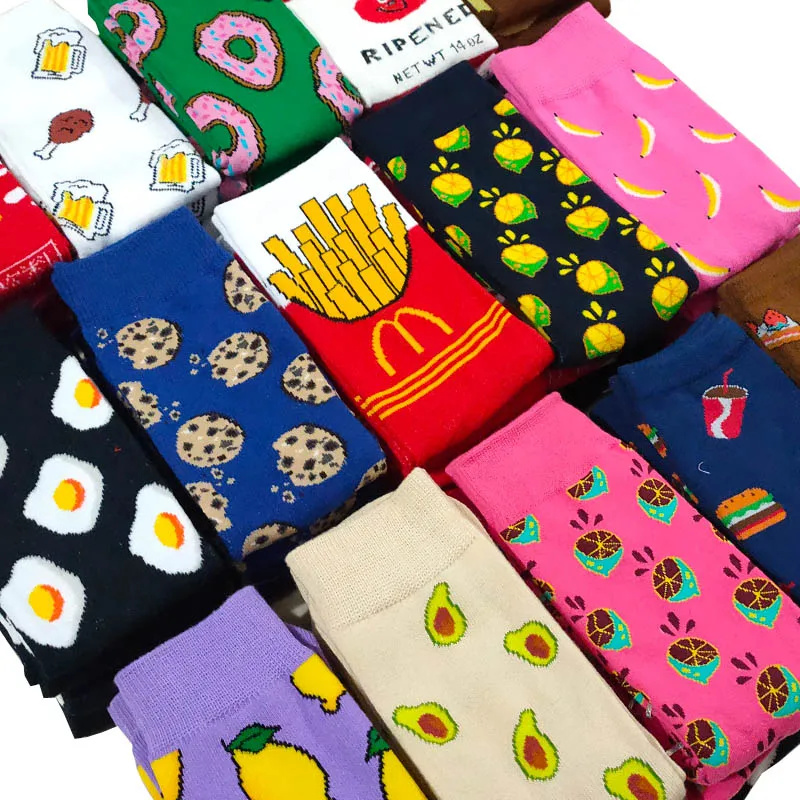 Милые Мультяшные женские Фрукты Банан авокадо лимон яйцо печенье пончики еда