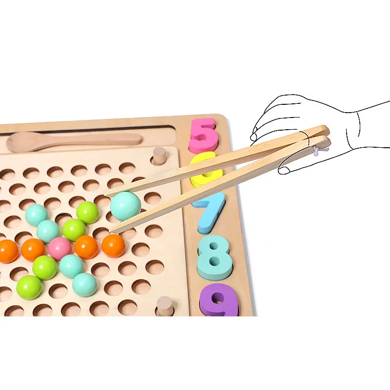 

Wood Multi-function Bead Puzzle Game 26 Letters Learning Kids Montessori Educational Toy Clip Beads Fishing Toys Kids Gifts