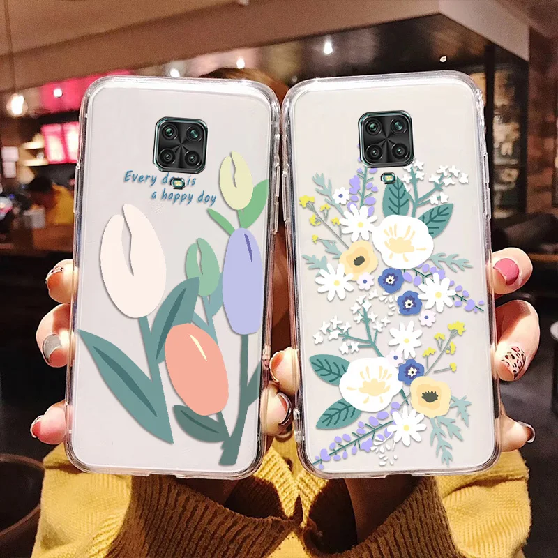 

Flower Case For Xiaomi Mi 10T Lite Case Transparent Soft Funda Xiaomi Mi 9T 9 Pro 8 SE Note 10 Ultra A3 Lite Mix Max 3 2S Cover