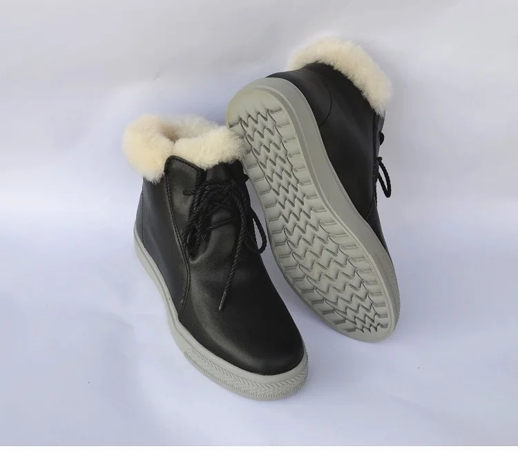 Careaymade/зимние ботинки на плоской подошве из овечьей кожи с мехом; теплые зимние ботинки Martin; нескользящая женская обувь на толстой подошве с высоким подъемом