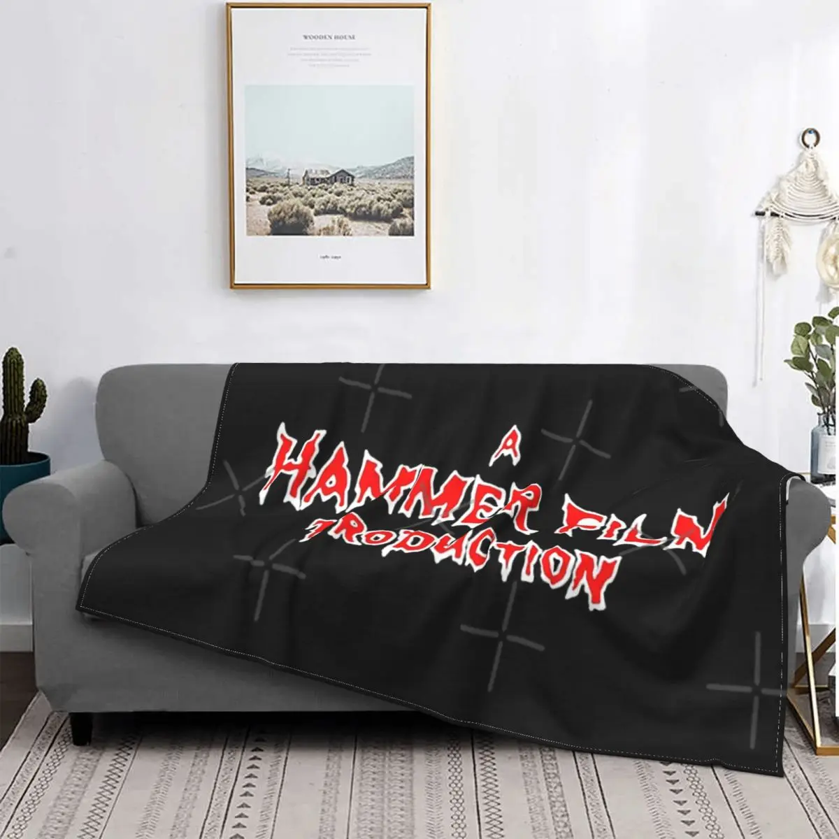 

Hammer Films Logo-Manta de novias de Dracula, colcha para cama a cuadros, Picnic, manta doble a cuadros, colcha de verano