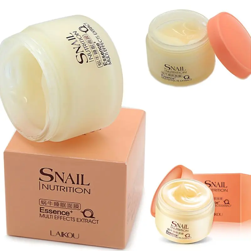 Snail Sleeping Mask Гиалуроновая кислота против морщин против старения лица дневной коллагеновый крем увлажняющий питательный тугой кожи Serumcar
