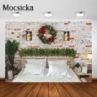 Фотофон Mocsicka с изголовьем кровати кирпичный фон для детской портретной фотосъемки для фотостудии