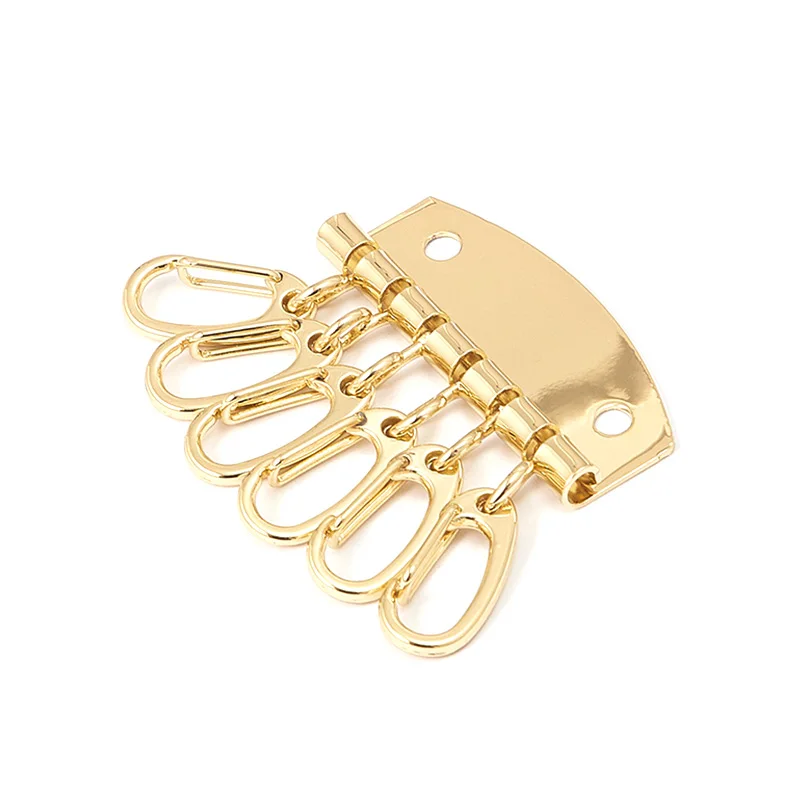 Metal Key Holder Row Keyring Organnizer With 6 Snap Hook For Leather Craft Wallet Case Purse Bag Hardware Accessories | Украшения и
