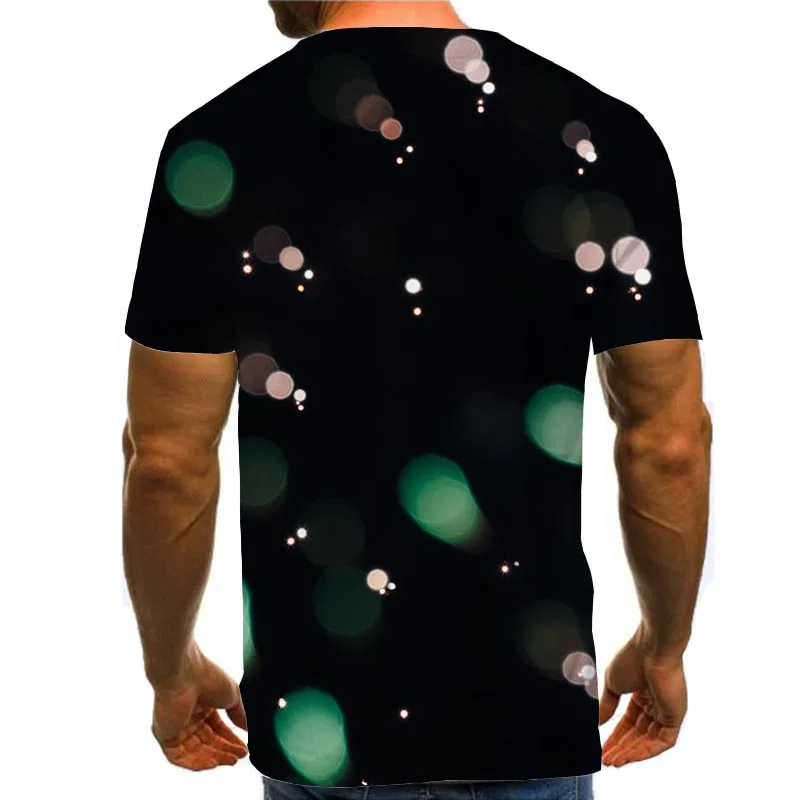 

Men Graphic T Shirts Round Neck 3D Print Short Sleeve Daily Tops Green Tees