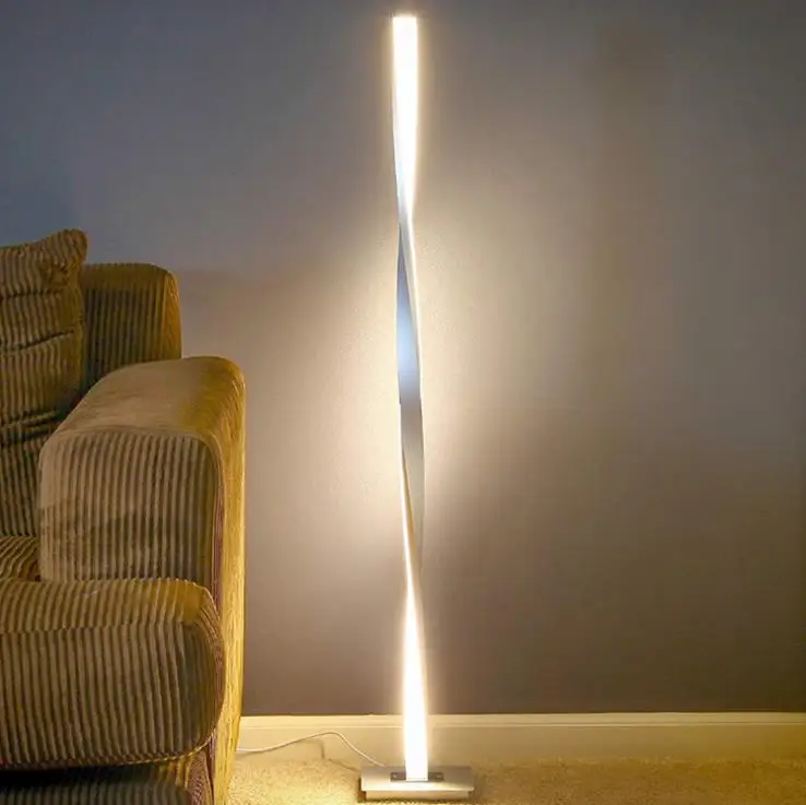 Простой напольный светильник с серебряной линией светодиодный домашний умный