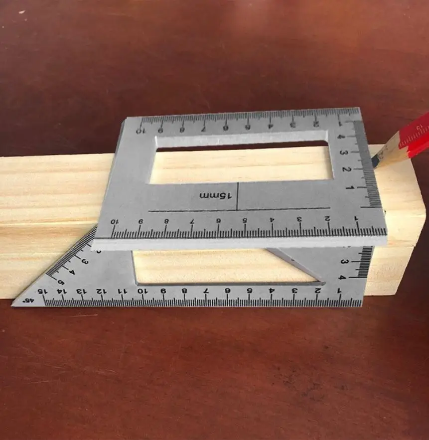 

Multifunctional Angle Ruler Aluminum Alloy Silver Scribing Ruler Right Angle Ruler 45/90 Degree Angle Ruler Vertical T Gauge