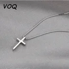 Ожерелье-цепочка женское из серебра 925 пробы с подвеской в виде креста