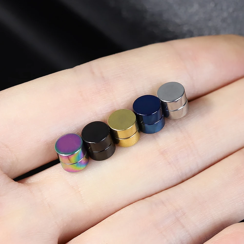 2 шт Панк мужские сильные магнитные нержавеющая сталь Набор шпилек для ушей