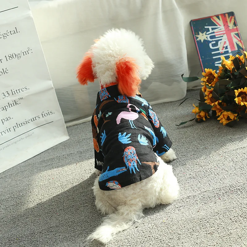 Летняя рубашка для собак одежда мопса французского бульдога кошки чихуахуа