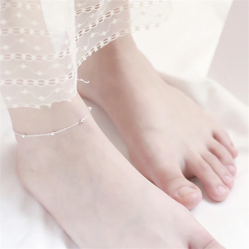

Anklets For Women Transfer Beads Adjustable Foot Anklet Bracelet Leg Chain Foot Jewelry Woman Shoes Luxury