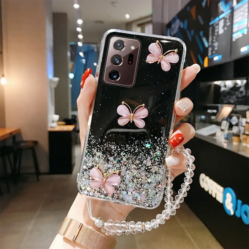 Роскошный блестящий чехол для Huawei P40 Pro P30 Lite P20 P50 Honor 50 20 30 Y6P P Smart 2021 ремешок