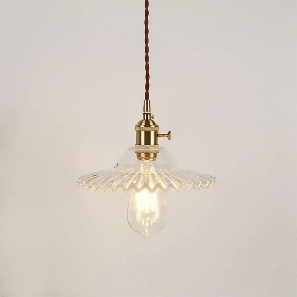 Классическая Подвеска из Латунного стекла потолочный Ретро светильник в