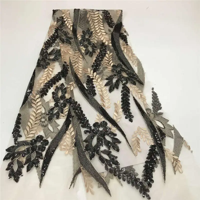 Вышивка кружева африканский тюль 2020 блестящая Свадебная кружевная ткань