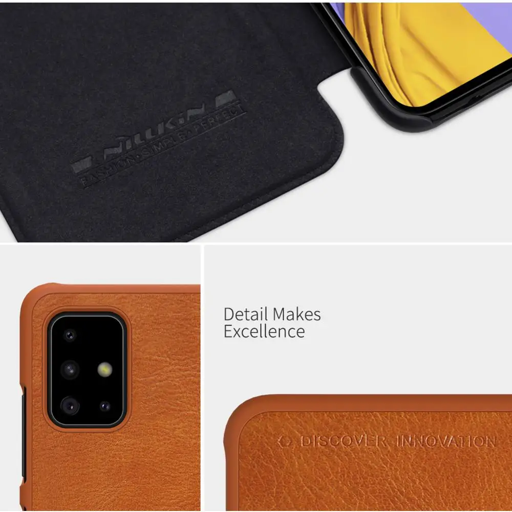10pcs/lot Wholesale NILLKIN Qin Series Wallet Flip Leather Case For Samsung Galaxy A51 Genuine | Мобильные телефоны и