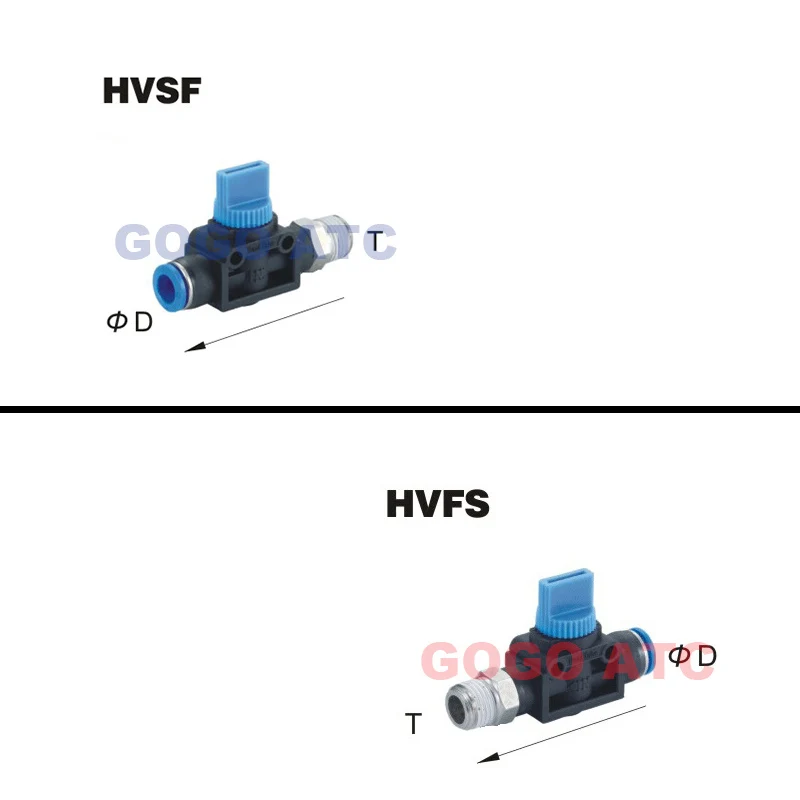 10 шт./партия HVSF HVFS пневматический ручной клапан порт переключателя M5 1/8 1/4 3/8 BSP 6 мм