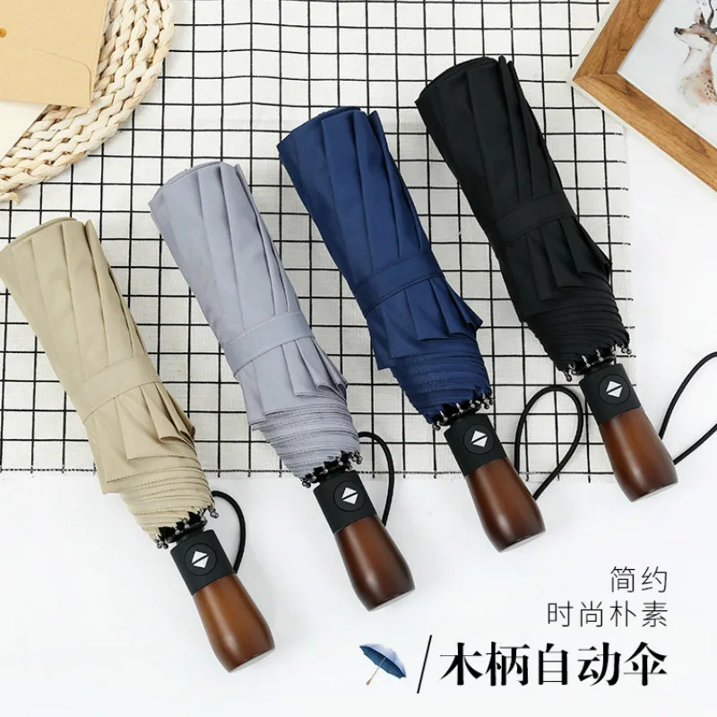 

Windproof Double Automatic 3 Fold Umbrella Female Male Car Luxury Large Parasol Rain Women Men Business Strong Umbrellas DF50UM