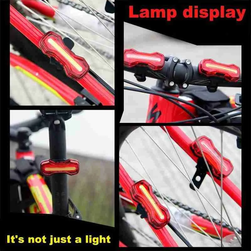 

Bike Light Waterproof Rear Tail Light LED USB Rechargeable Light Warning Bike Safety Lamp Cycling Mountain Light Tail K7C5