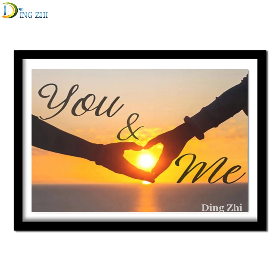 5D полная квадратная круглая алмазная живопись мозаика закат любовь вышивка