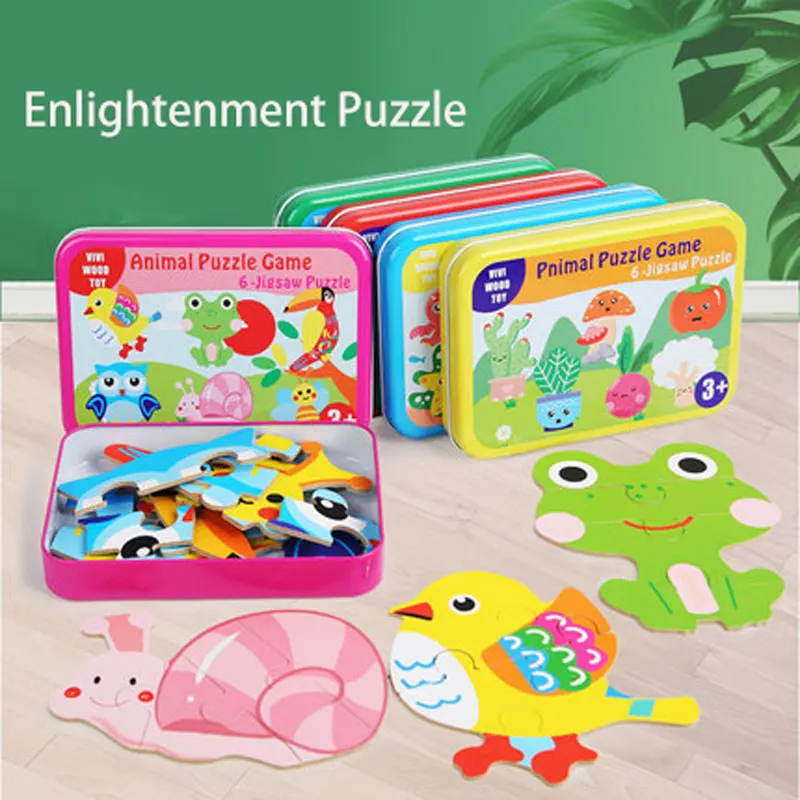 Puzzle Children 3D Cartoon Brainstorm Toys Early Educational Development Wooden for Boy Girl | Игрушки и хобби