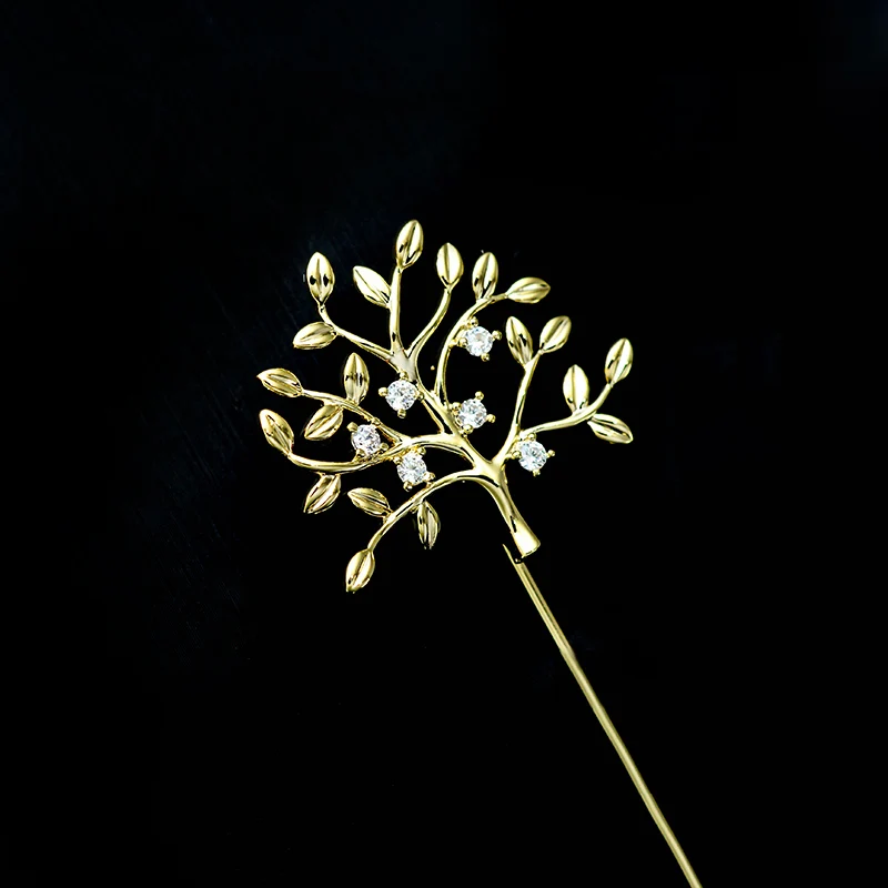 Мужская/Женская Брошь на лацкан OBN медная Металлическая Булавка С Фианитом 5A